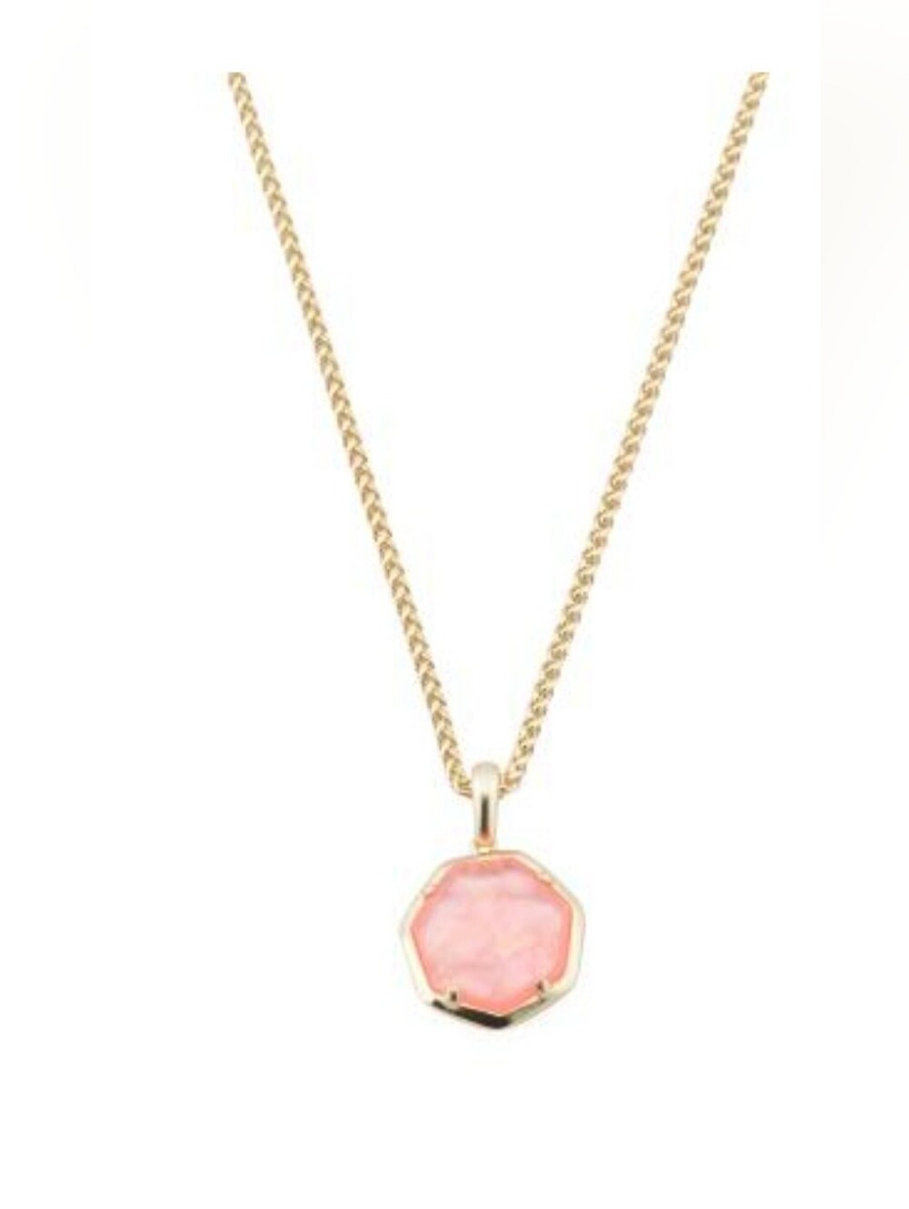 Kendra Scott Cynthia Short Pendant Necklace Gold/Peach NWT